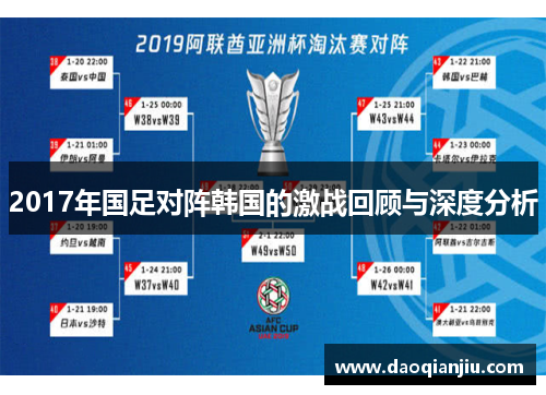 2017年国足对阵韩国的激战回顾与深度分析